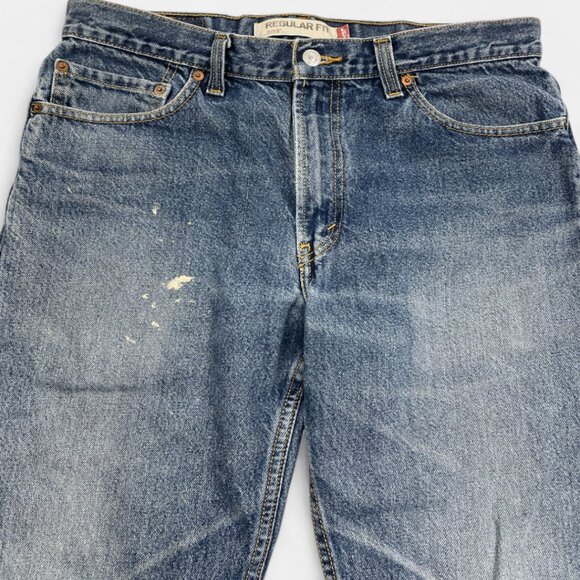Levi's 505 Men's Blue Denim Jeans Size 34x29 Regular Straight Distressed Vintage - Picture 3 of 14